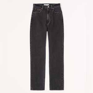 Abercrombie & Fitch Black Ultra High Rise Ankle Straight Jean